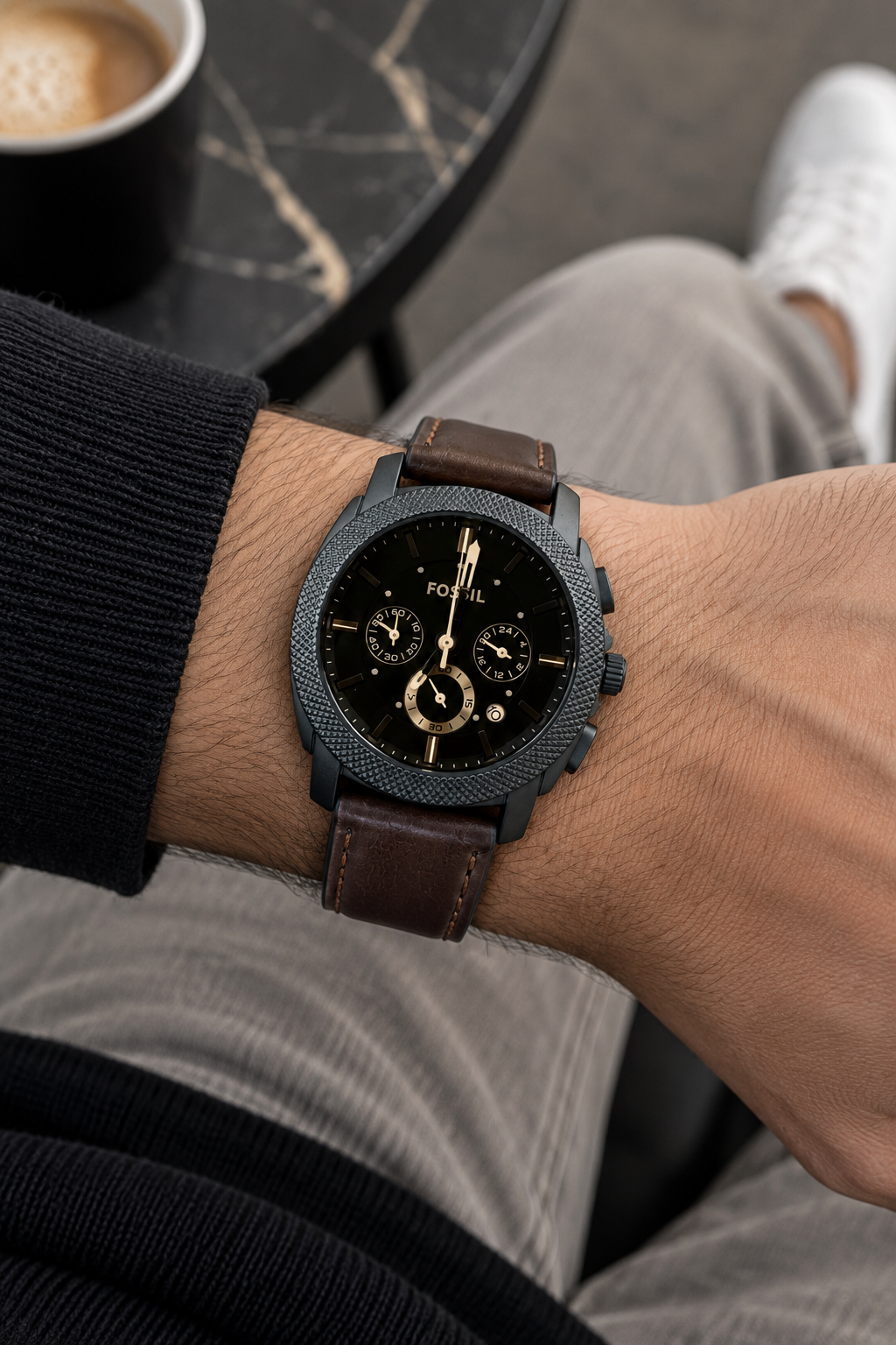 Fosssil Leather Chronograph Working