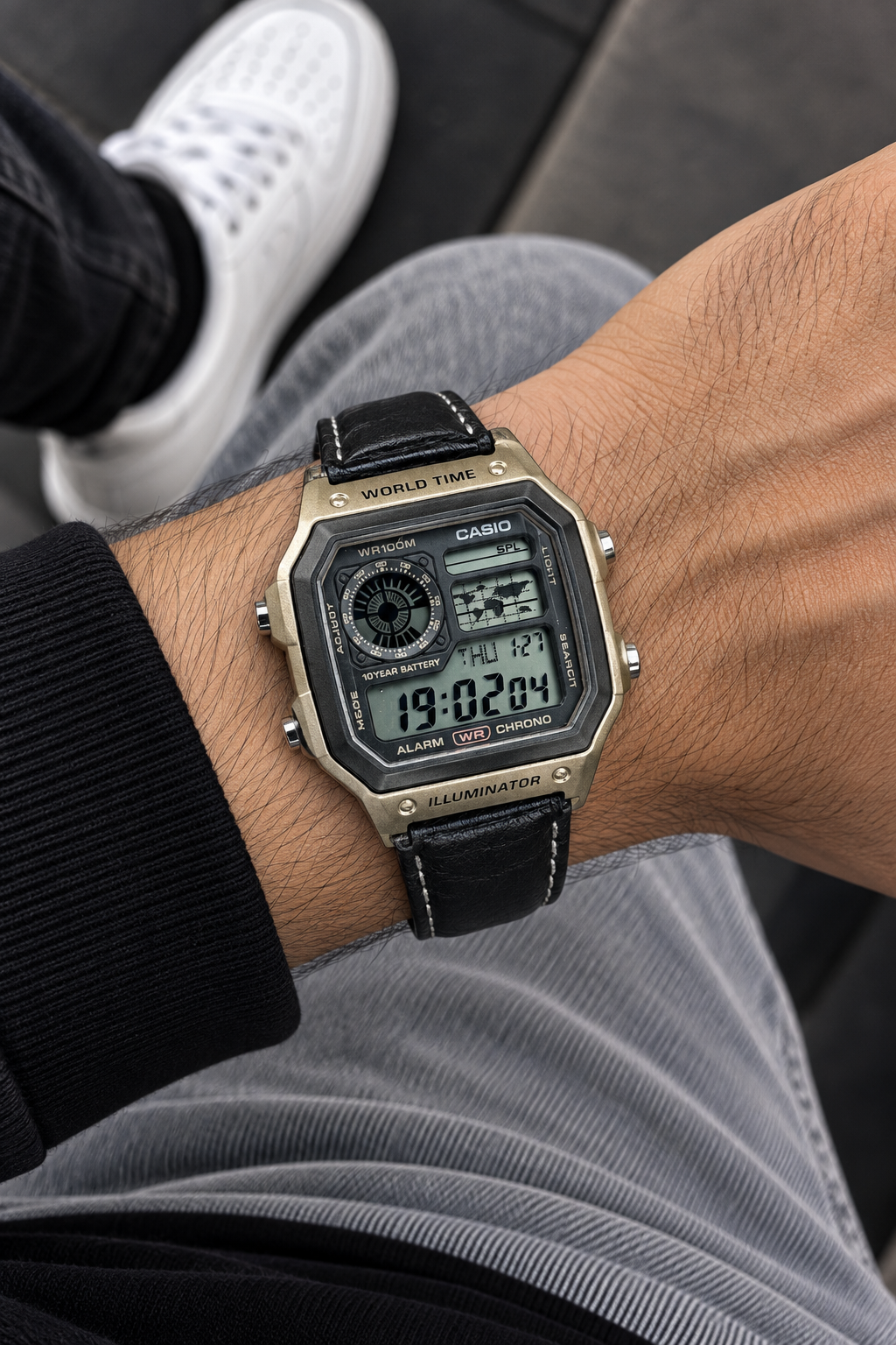 Casio AE 1200 leather Black Copper