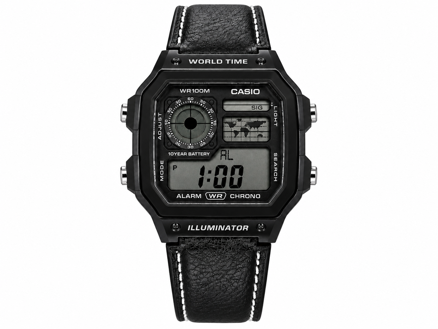 Casio AE 1200 leather Black