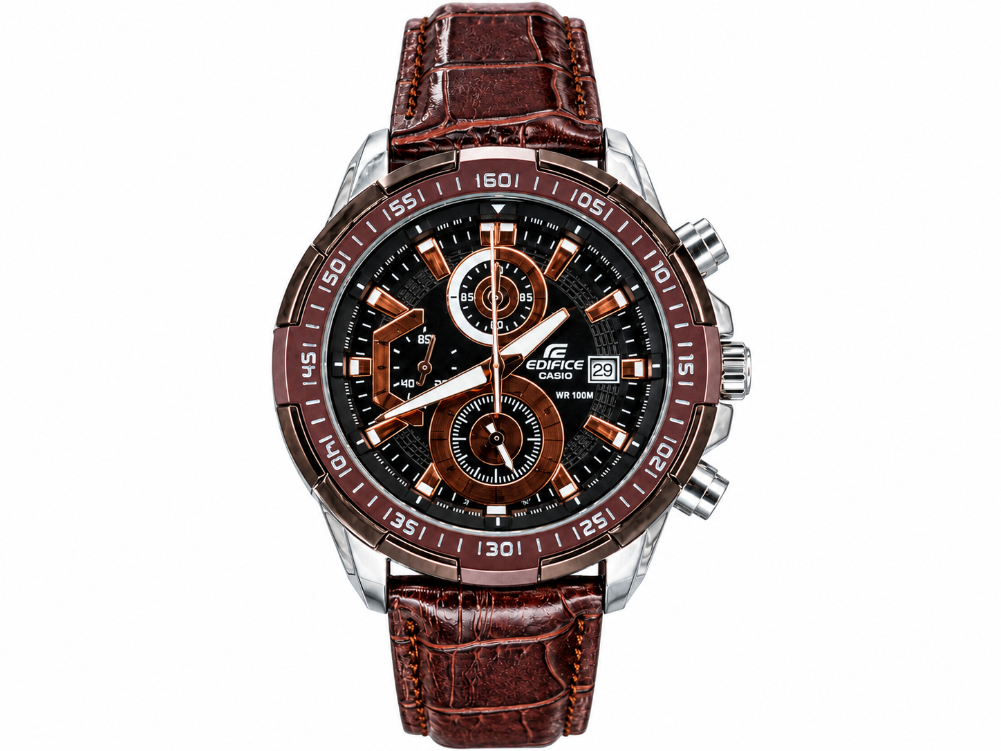 Edifice Chronograph Working Leather Strap