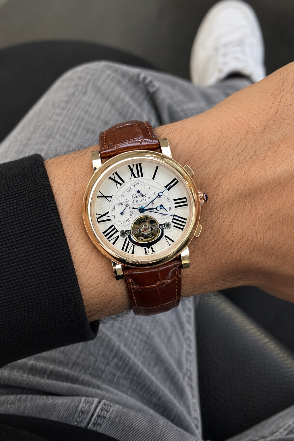 Cartier Automatic Leather Roman