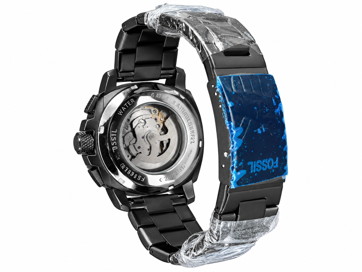 Fosssil Automatic Black Metal Silver Dial Shade