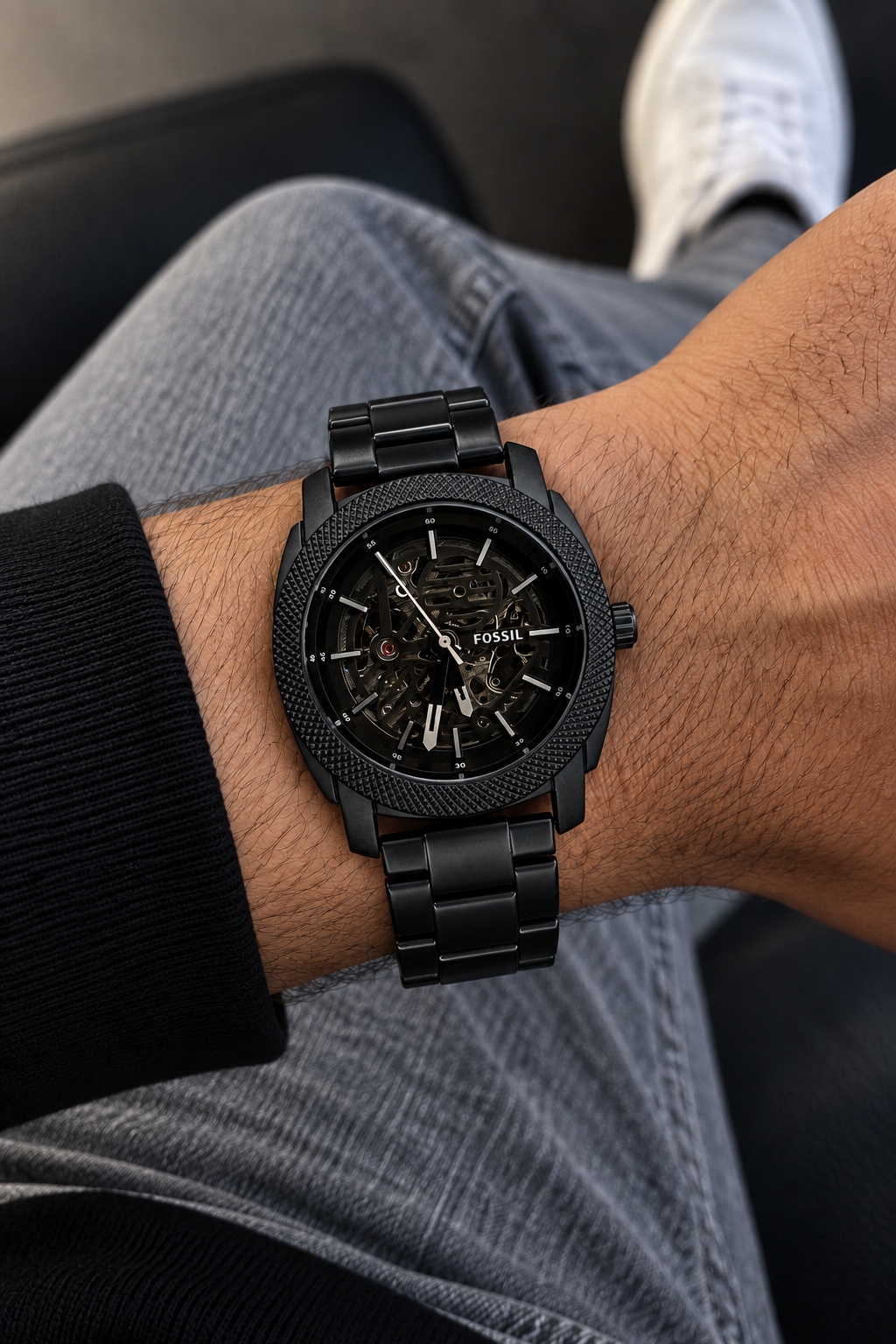 Fosssil Automatic Black Metal Brown Shade