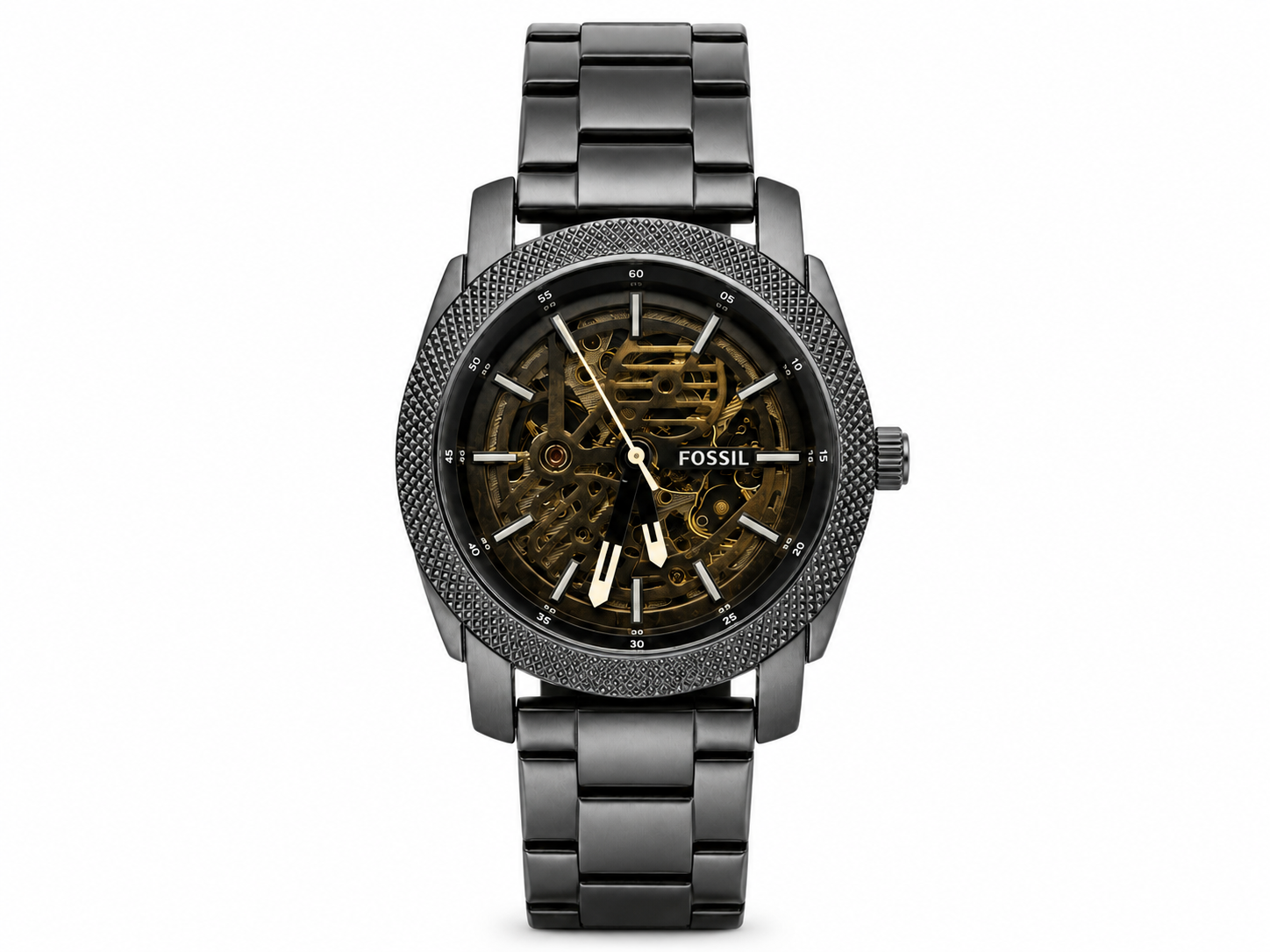 Fosssil Automatic Black Metal Brown Shade