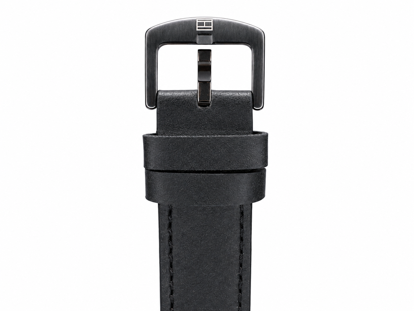 Tommy Hilfiger Automatic Leather Black Strap Silver Case With Black Dial