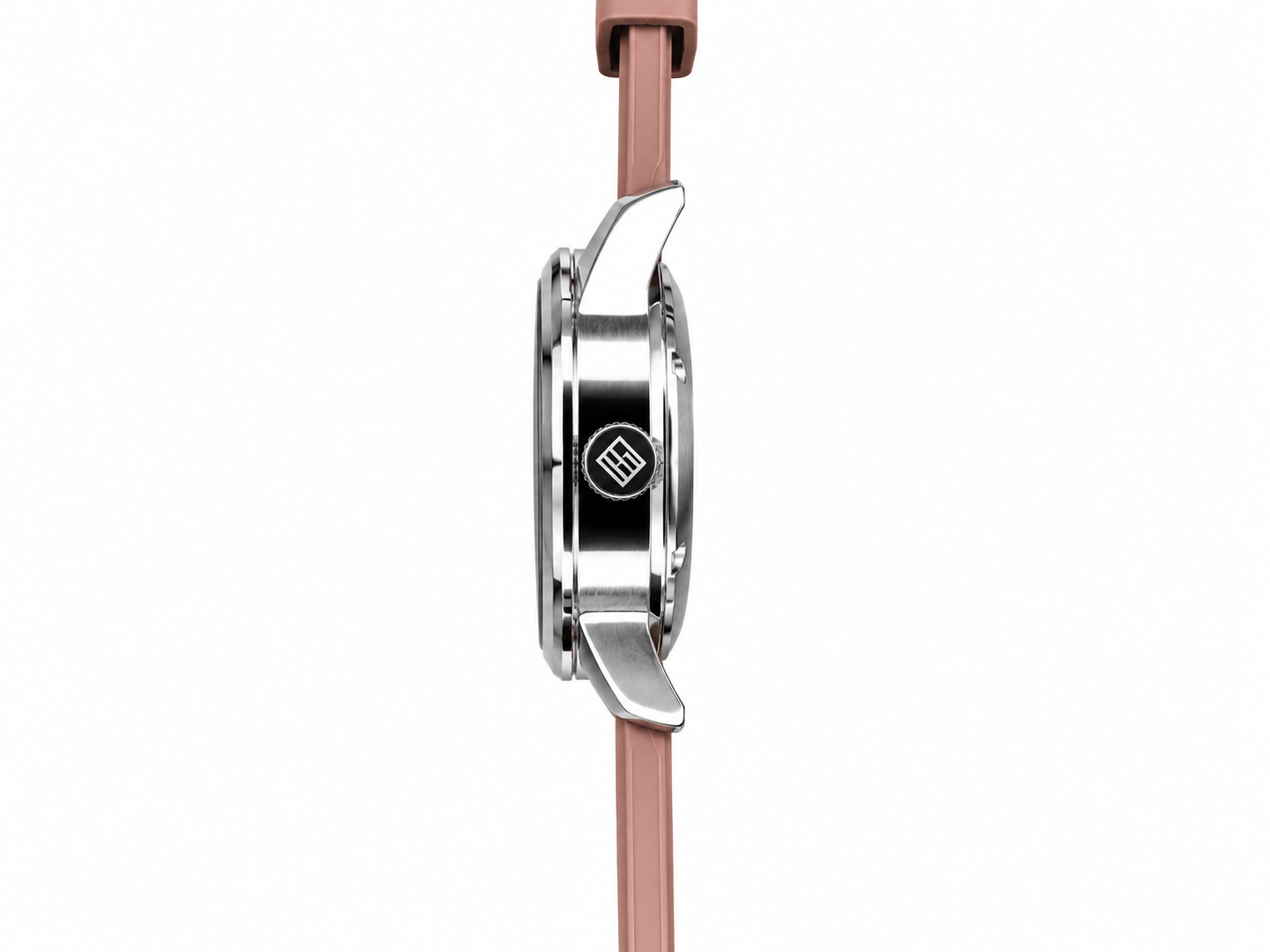 Tommy Hilfiger Automatic Silicone Brown Strap Silver Case With Black Dial