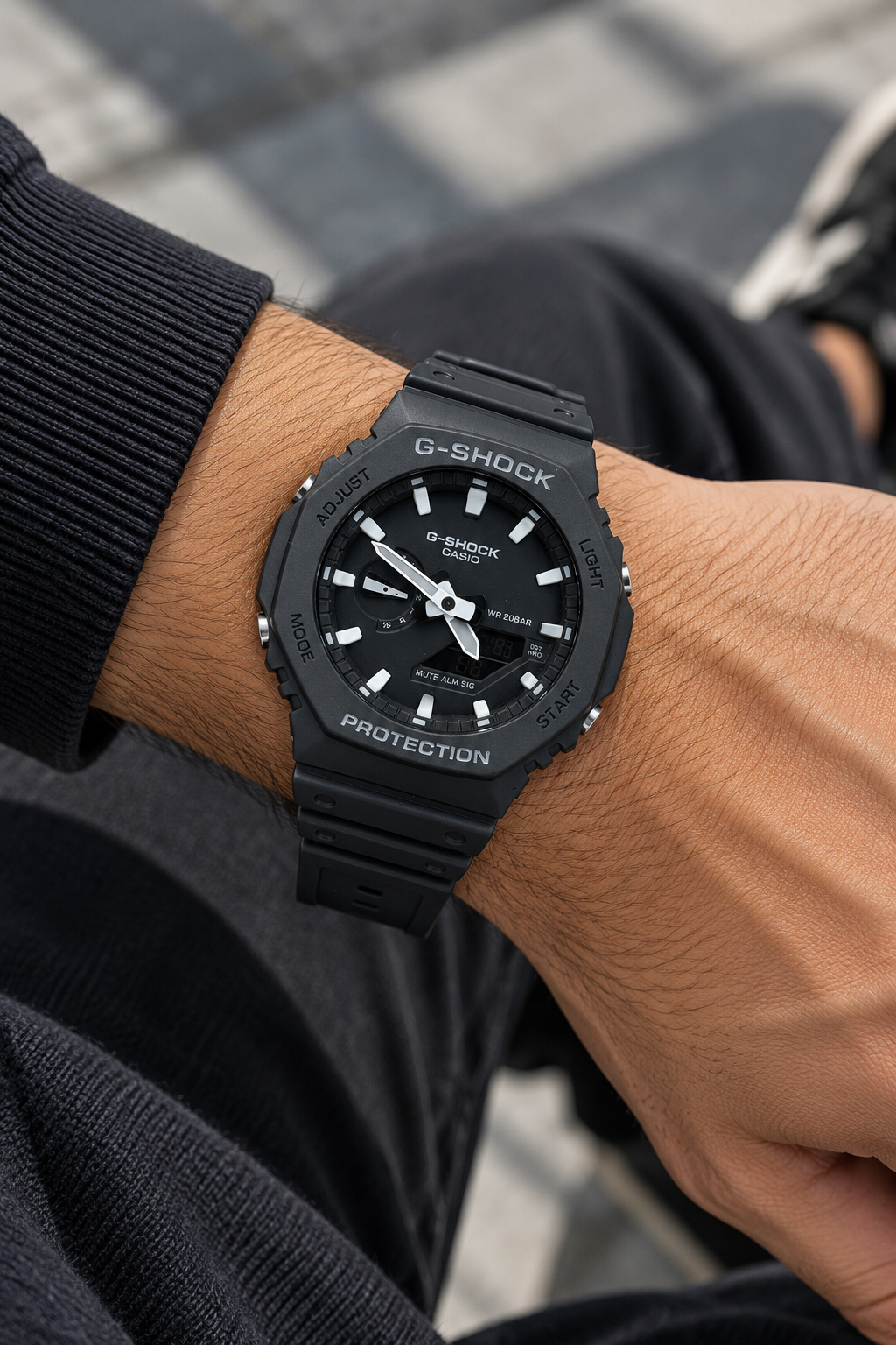 G-SHOCK BBGA-2100 Black White Fiber Body
