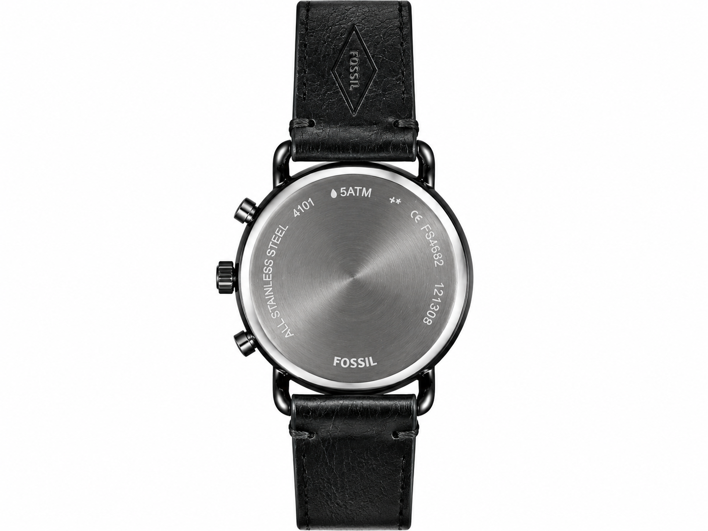 Fosssil Black Leather Slim Watch Chronograph Working