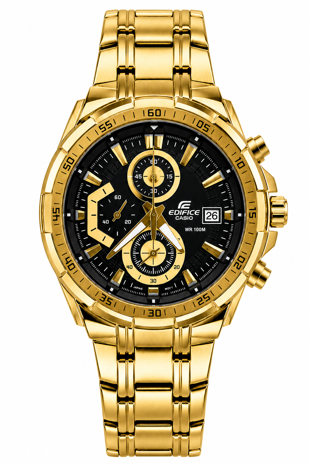 Edifice Chronograph Working Golden Black Dial